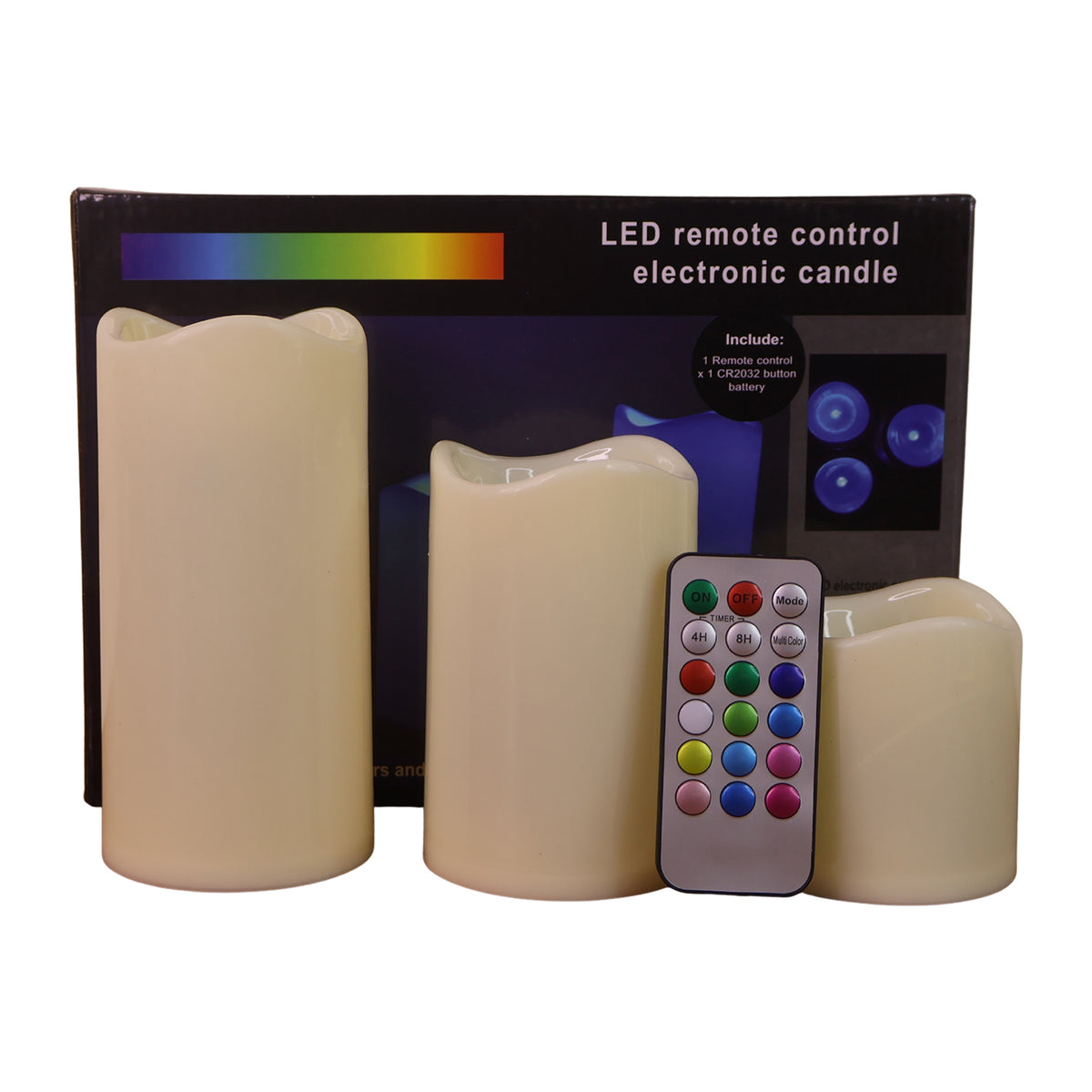 Premium 3 Piece Led Flameless Candle Set With Remote Control